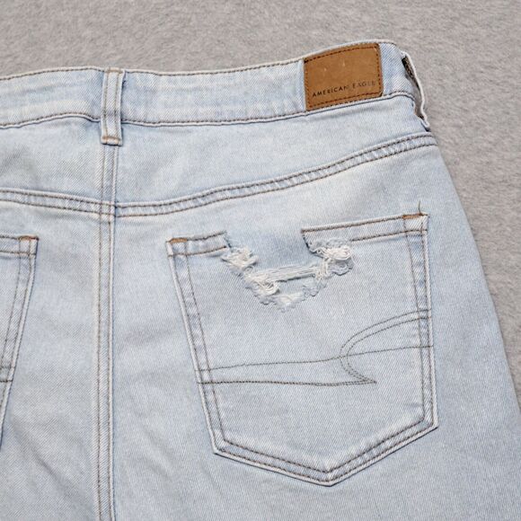 American Eagle Strigid Women's Jeans 12 Reg Distressed Ripped Denim Mom Jean NWT - Picture 9 of 16
